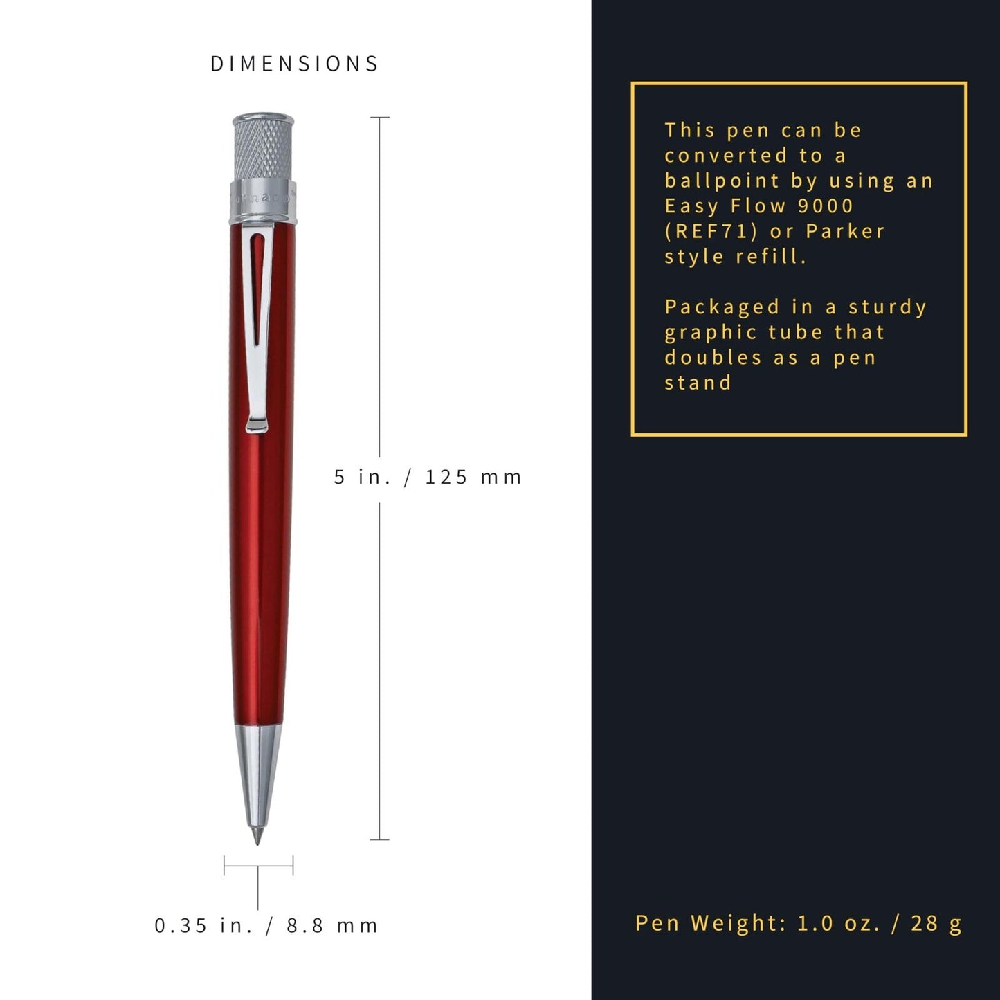 Retro 51 ™ Classic Lacquer Rollerball Pen - Red