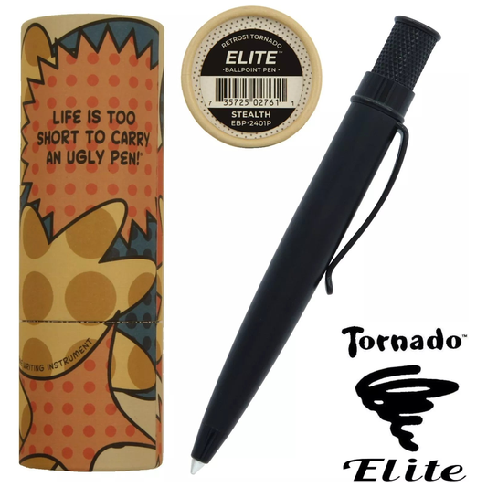 Retro 51 'Stealth' Black Elite Ballpoint Pen - Sealed & New