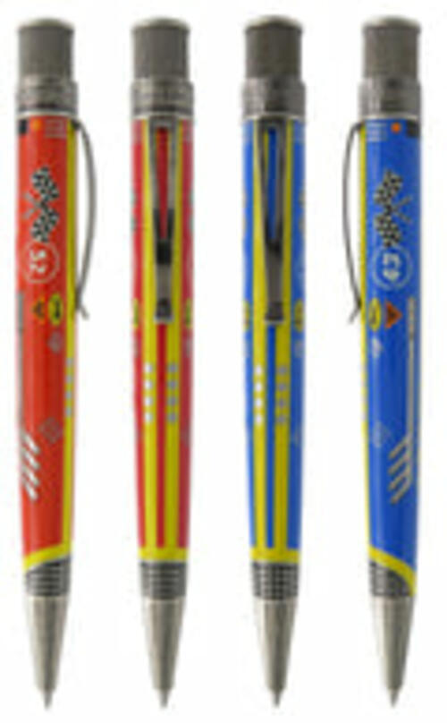 Retro 51 Gymkhana Red, Blue Rallye, Bumper Matching Set of Rollerball Pens