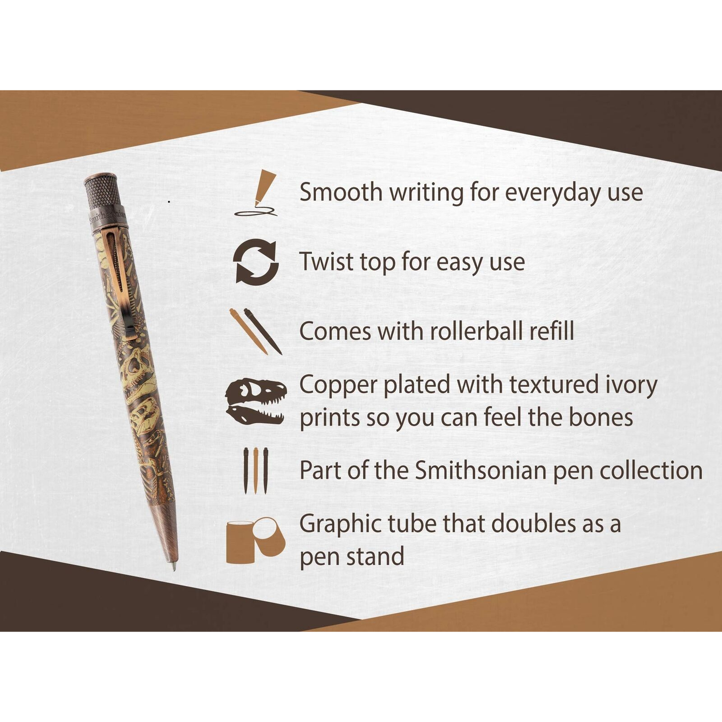 Retro 51 Smithsonian Collection Dino Fossil Rollerball Pen (SRR-1819)