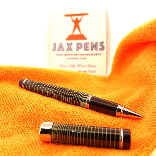 ACME Studios' "STRIPY - BLACK GREEN" Color Test Rollerball Pen