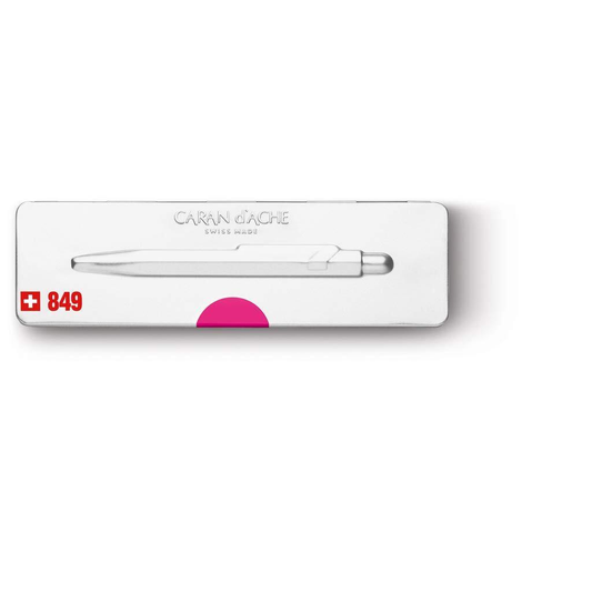 Caran D'ache 849 Pop Line Fluo Pink Ballpoint Pen with Metal Box (849.590)