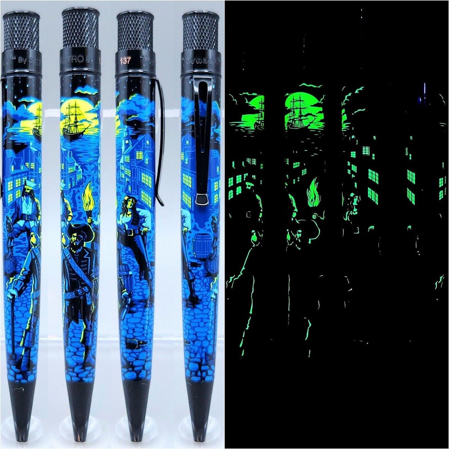 Retro 51 'PIRATE PARTY' GID Rollerball Pen Sealed AND #'D