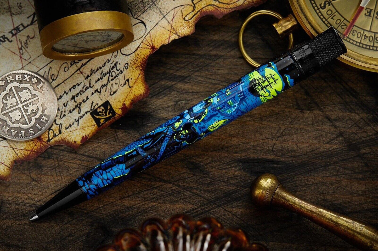 Retro 51 'PIRATE PARTY' GID Rollerball Pen Sealed AND #'D