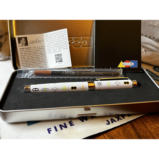 ACME Studios' "White" Rollerball Pen designed by Karim Rashid