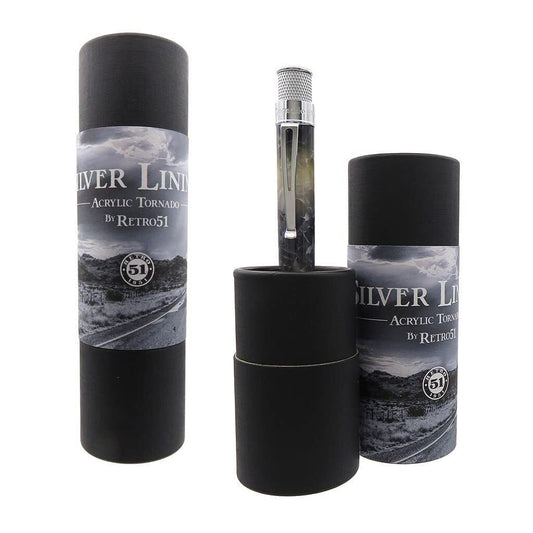 Retro 51 'Silver Lining' Acrylic Rollerball Pen - New, Sealed