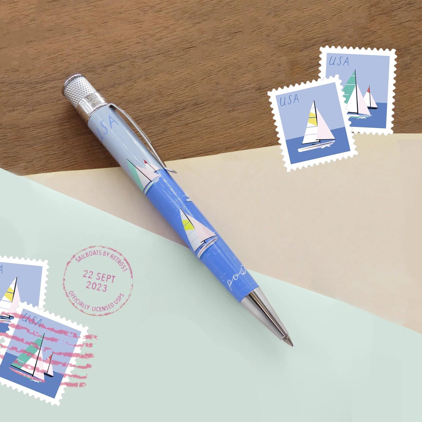 Retro 51 Limited USPS® Rollerball Pen Sailboats Stamp '23 SERIAL # 1