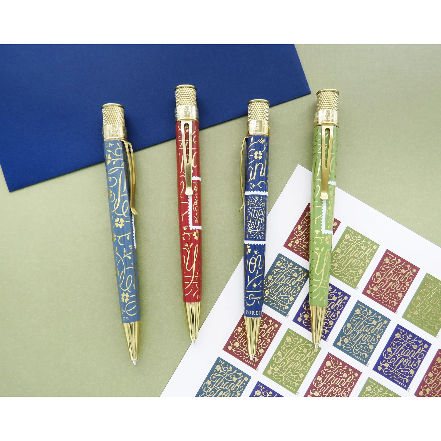 Retro 51 Pen Thank You Stamp Green SERIAL #1