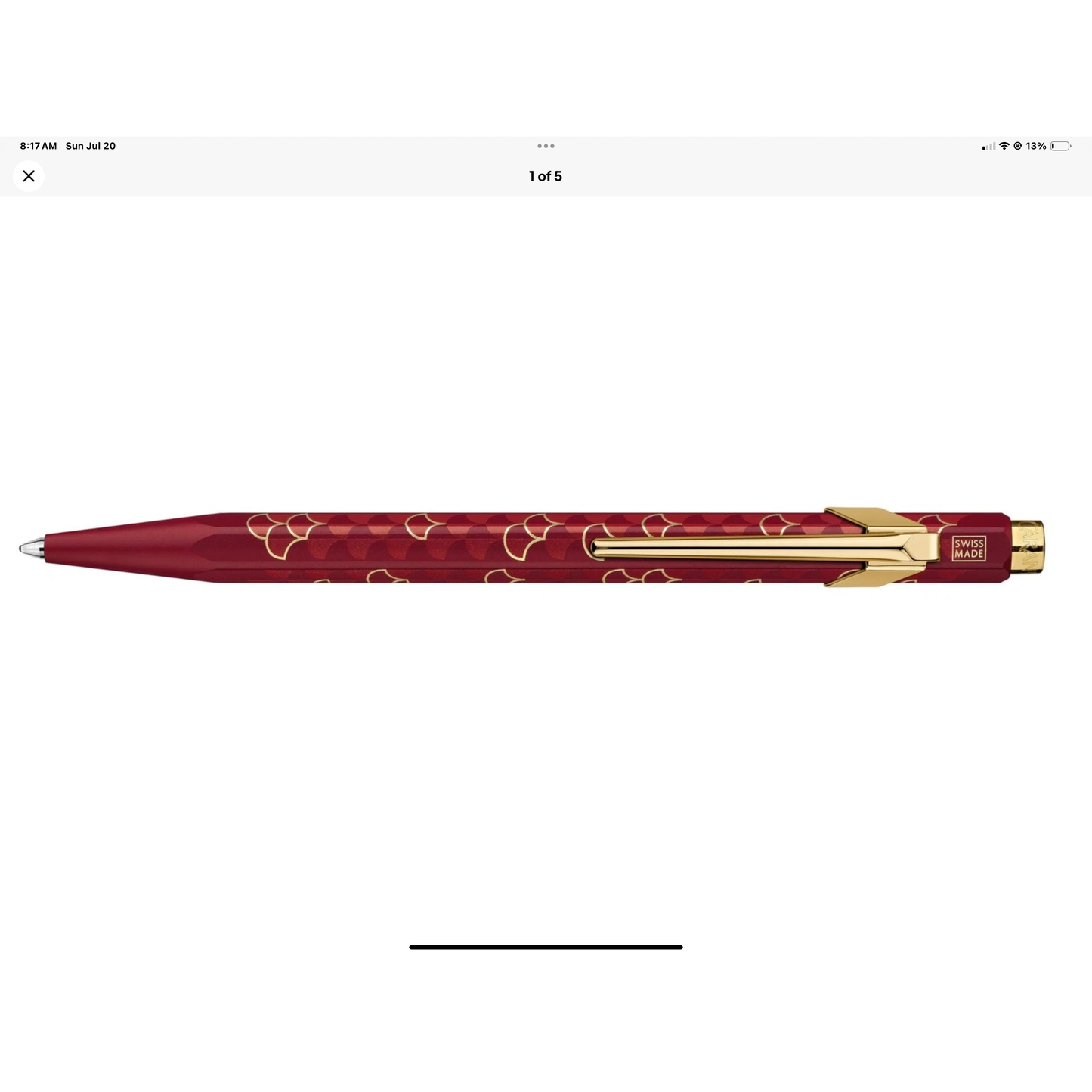 Caran D'Ache 849 Pen CLASSIC DRAGON BURGUNDY BP - New in Golden Case