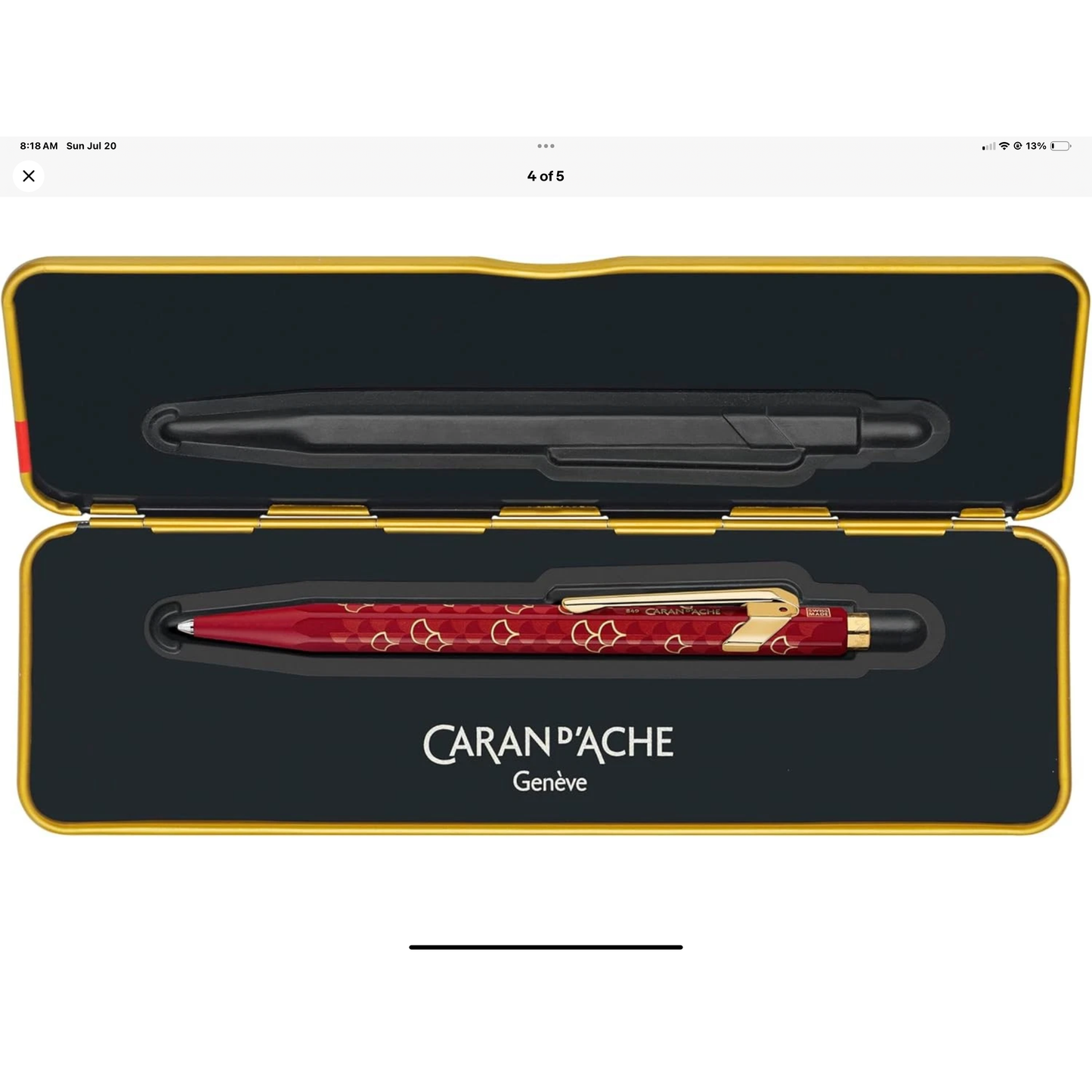 Caran D'Ache 849 Pen CLASSIC DRAGON BURGUNDY BP - New in Golden Case