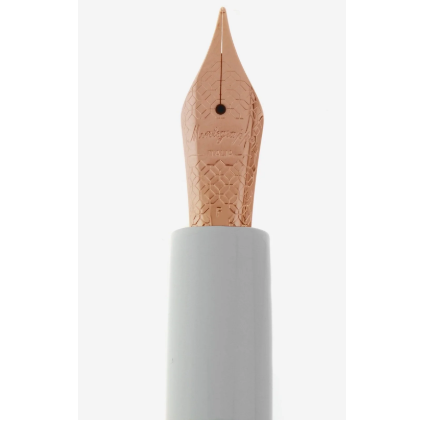 MONTEGRAPPA Fortuna White Fountain Pen w/ Rose Gold Trim - NEW in Original Box