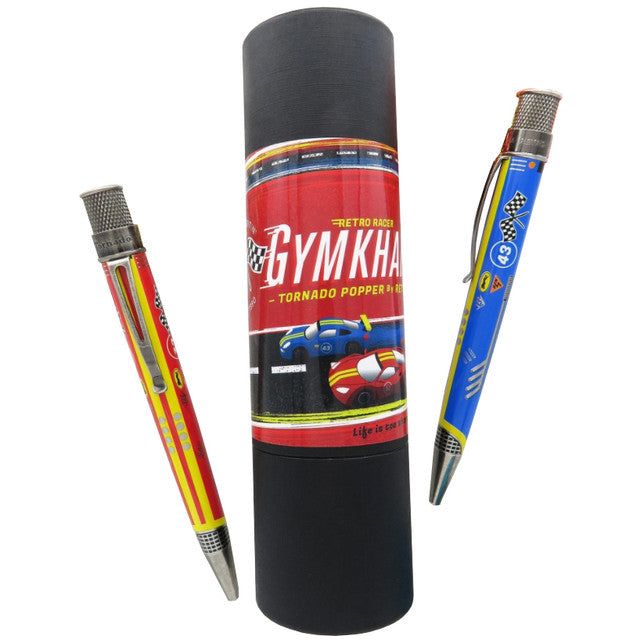 Retro 51 Gymkhana Red, Blue Rallye, Bumper Matching Set of Rollerball Pens
