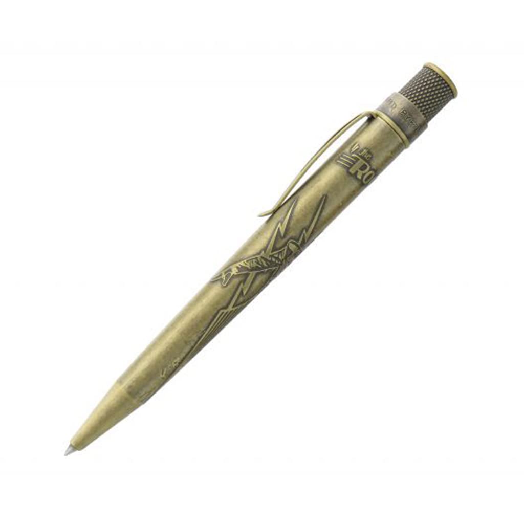 Retro 51 The Rocketeer Licensed Acid-Etched Stonewashed Brass Rollerball Pen