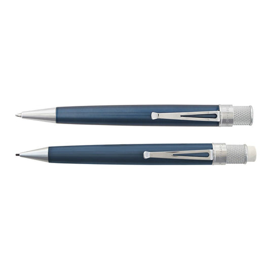 Retro 51 Tornado Ice Blue Rollerball Pen & Mechanical Pencil Set