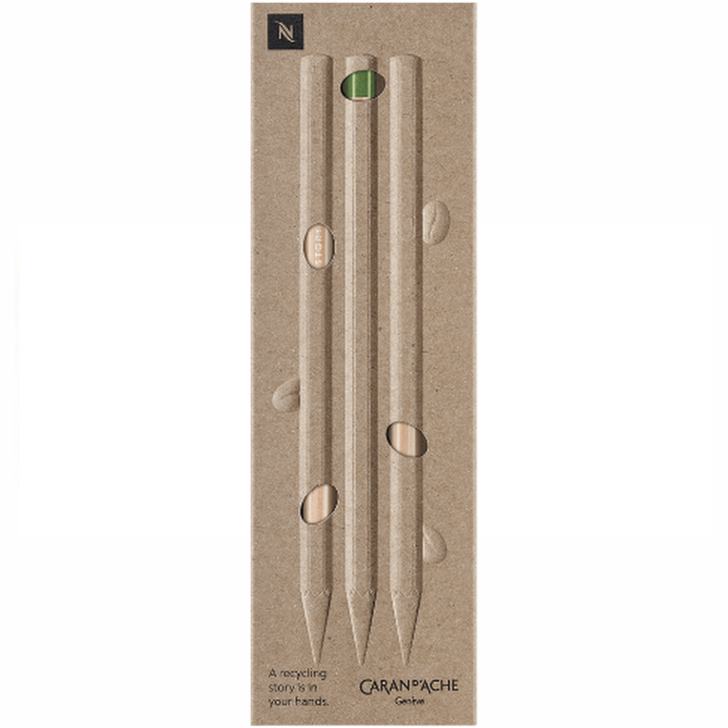 Caran d’Ache Nespresso Pencil in Cedar Wood- Set of 3 - NEW