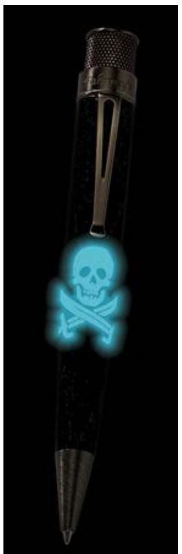Retro 51 Calico Jack Pirate Skull Glow-in-the-Dark Rollerball Pen