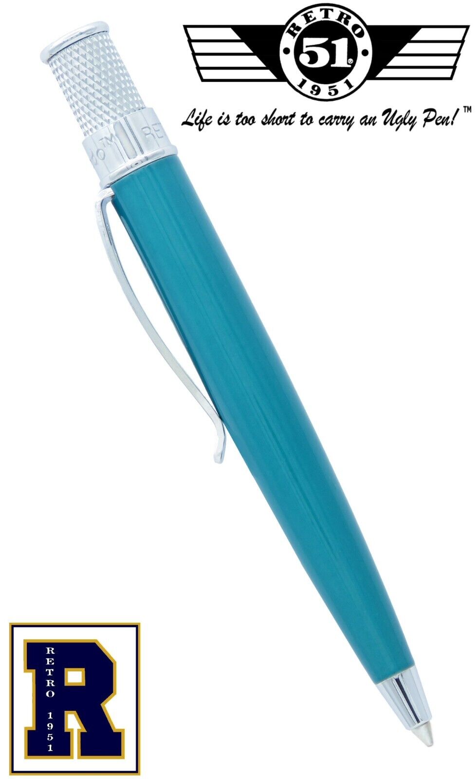 Retro 51 'Turquoise' Elite  Ballpoint Pen - New, Sealed