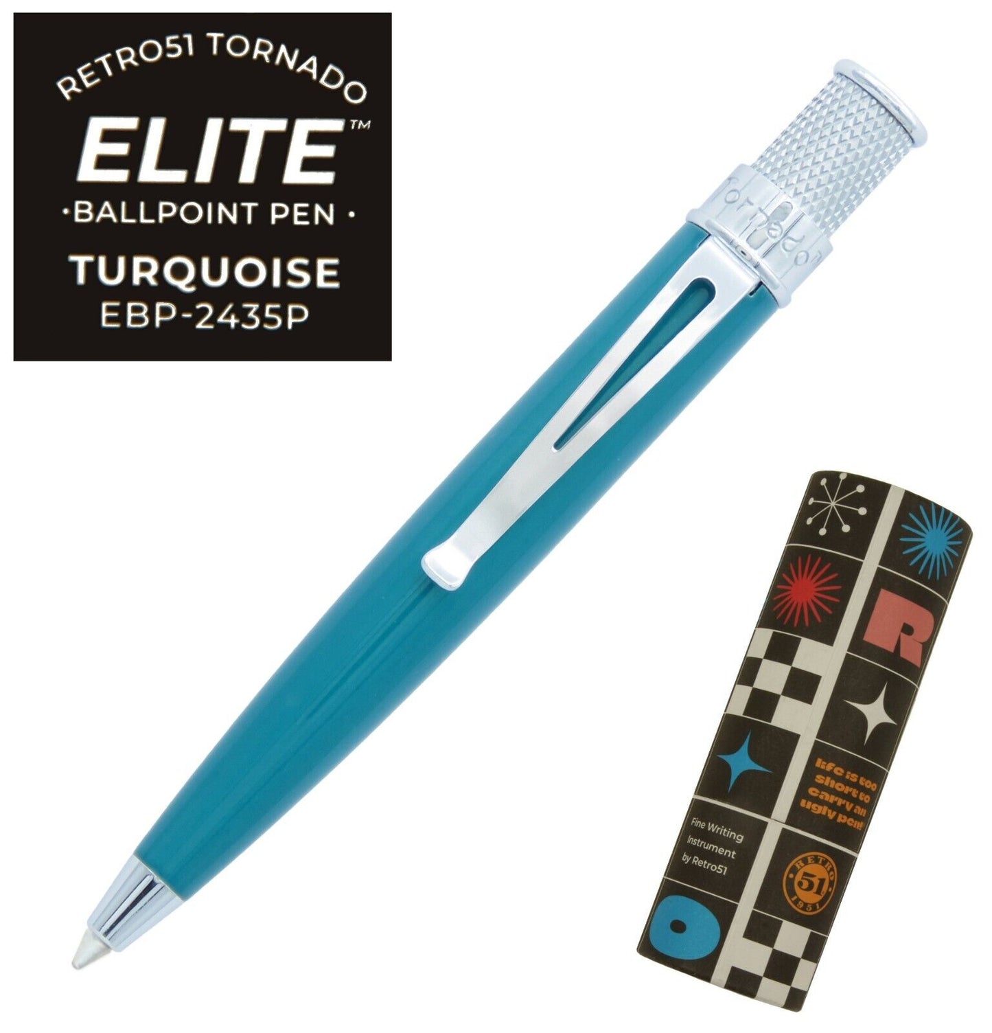Retro 51 'Turquoise' Elite  Ballpoint Pen - New, Sealed