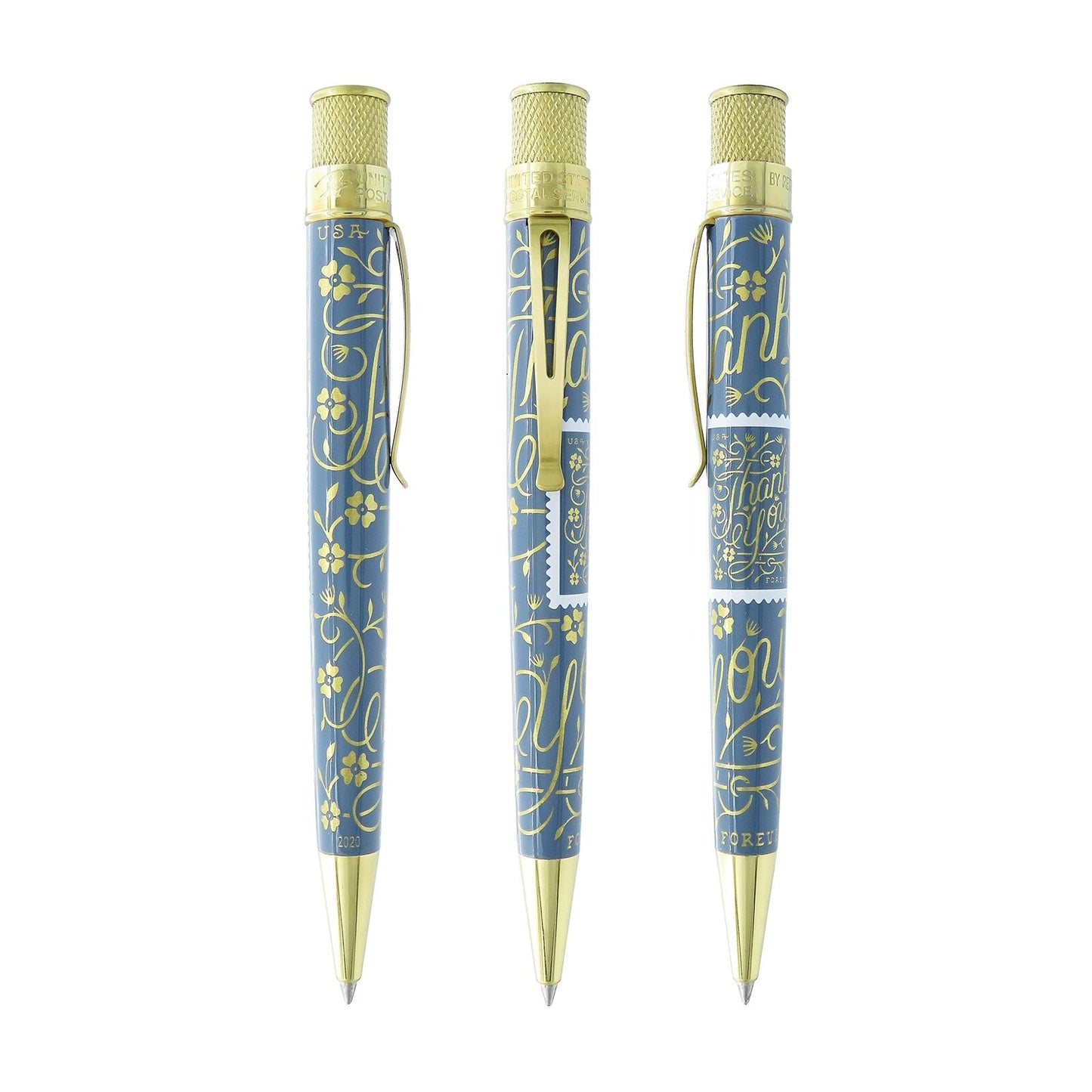 Retro 51  Rollerball Pen USPS Thank You Stamp Blue Grey- Serial 1