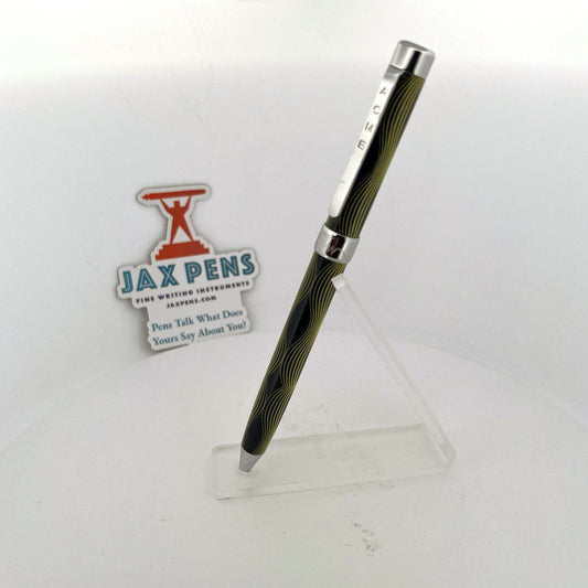 ACME Studios'  "STRIPY - BLACK GREEN"  Color Test Rollerball Pen