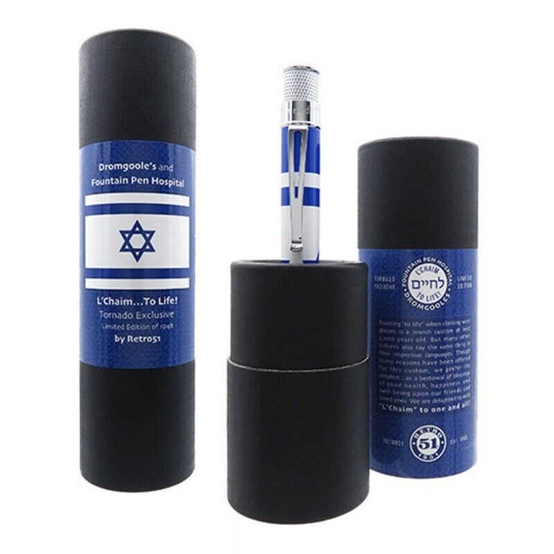 Retro 51  Pen/Rollerball  L’CHAIM - To Life!  ISRAEL FLAG  ZRR-1914
