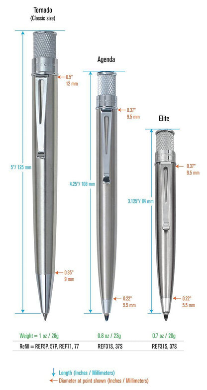 Retro 51  Rollerball Pen, Stainless Steel (VRR-1315)