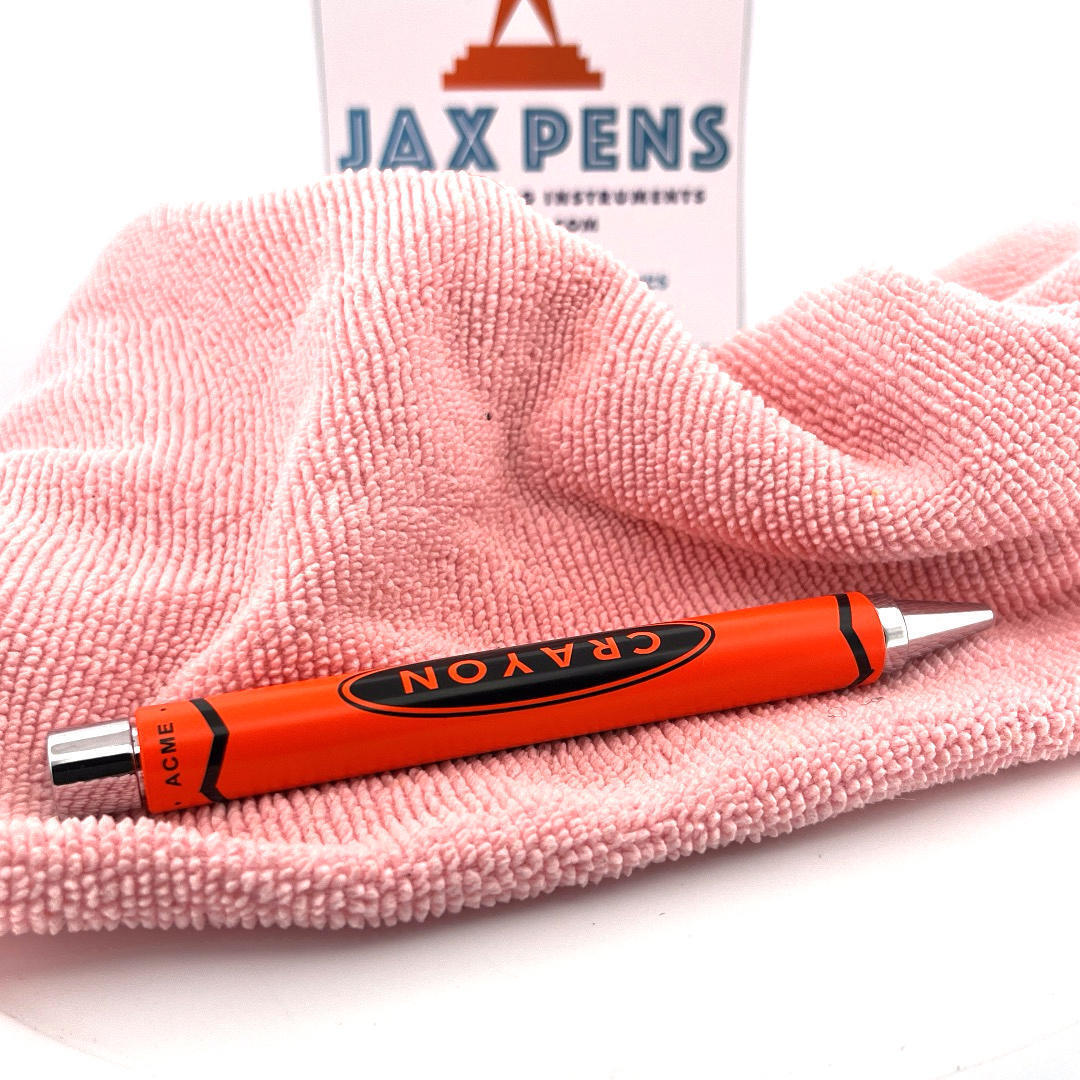 Acme Studios' "Crayon Chrome Orange" Rollerball Pen By Adrian Olabuenaga