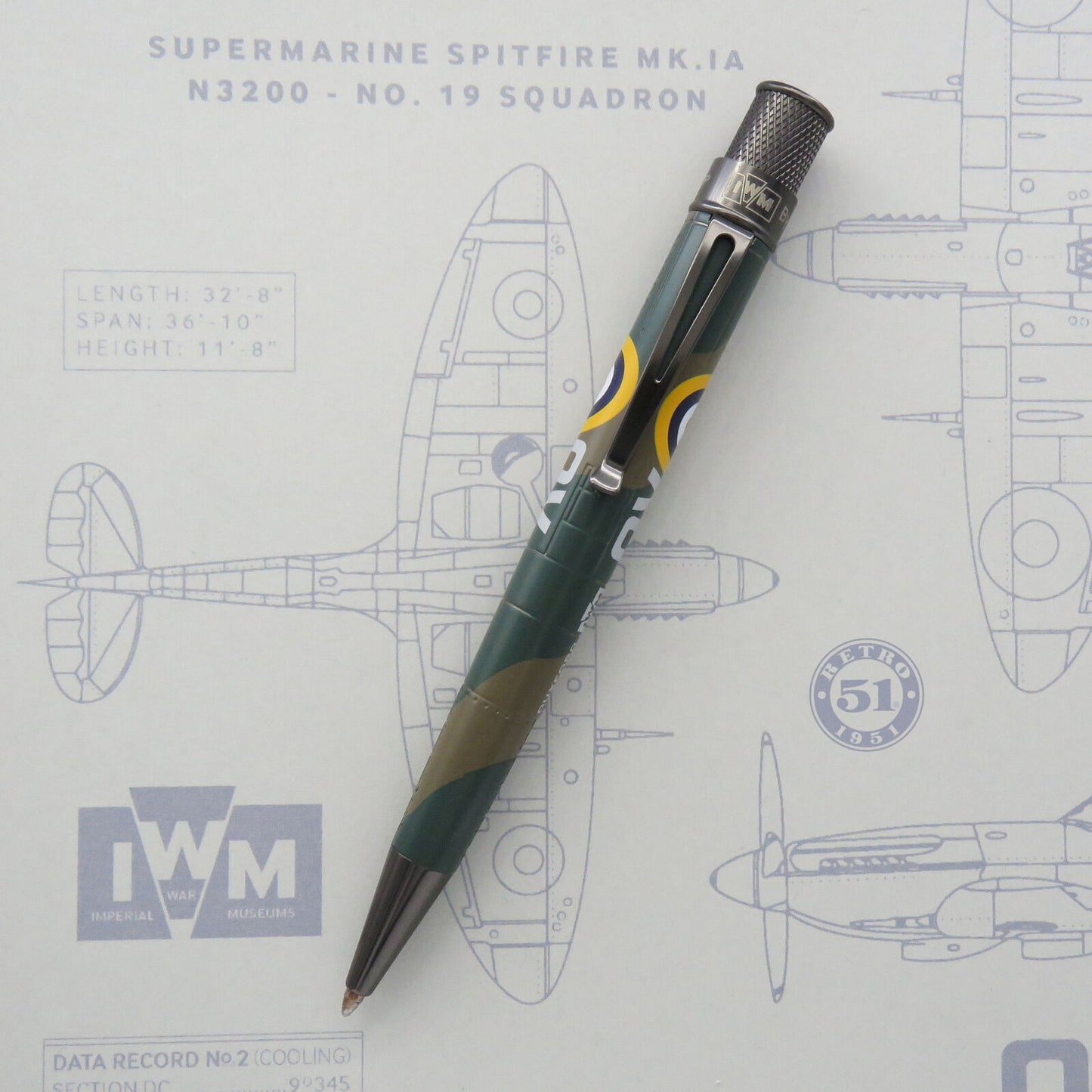 Retro 51  IWM Collection Rollerball Pen in Spitfire N3200 - NEW in Tube