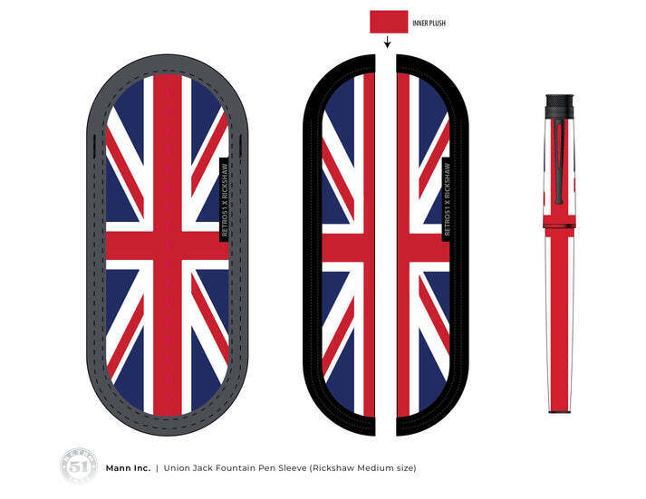 Retro 51 Union Jack Fountain Pen Sleeve - Matching Pen Sold Seperalty