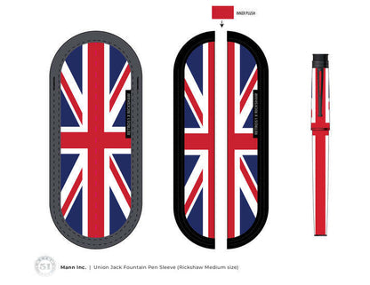 Retro 51 Union Jack Fountain Pen Sleeve - Matching Pen Sold Seperalty