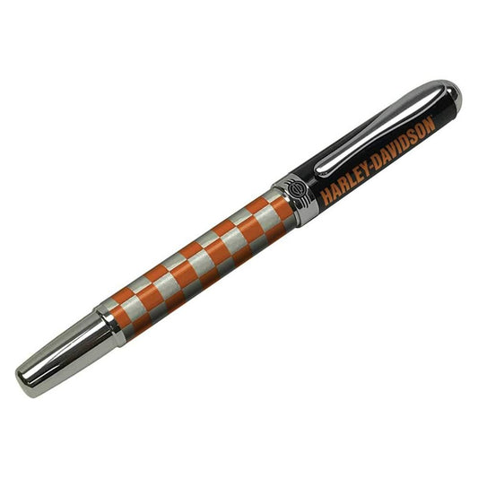 Harley-Davidson Checkered Orange Pen with Black Gift Box