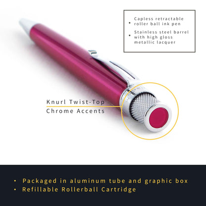 Retro 51  Rollerball Pen, Pink (VRR-1313) - New Open Tube