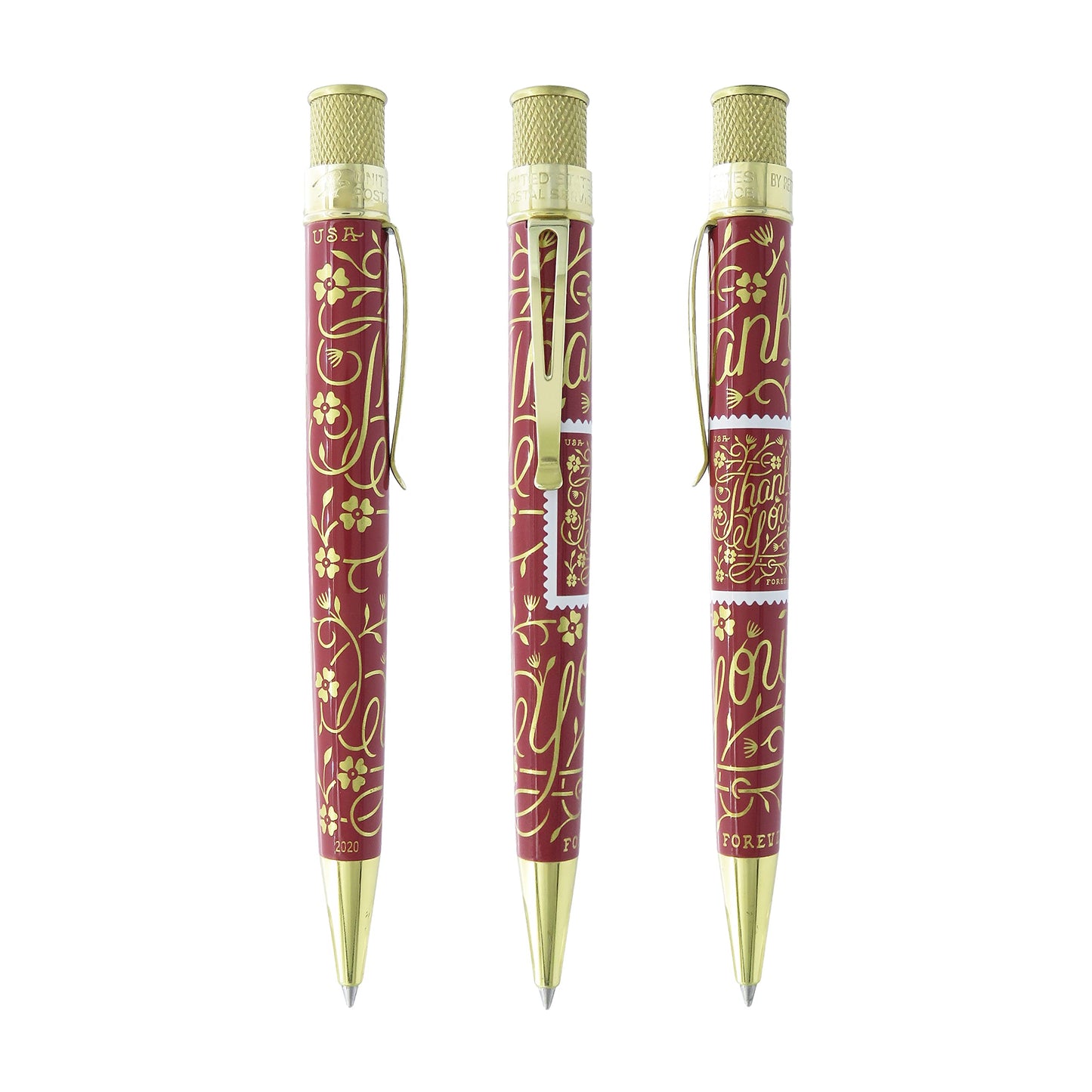 Retro 51 Pen USPS Thank You Stamp Soft Maroon SERIAL #1