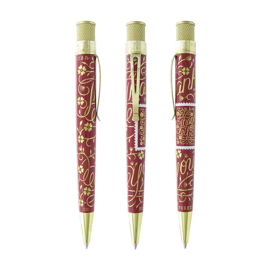 Retro 51 Pen USPS Thank You Stamp Soft Maroon SERIAL #1