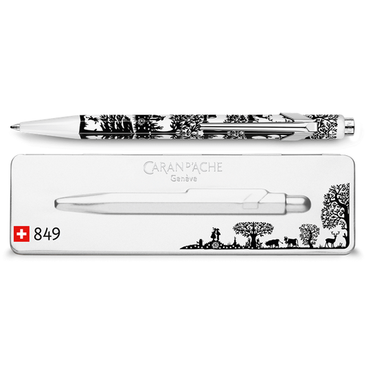 Caran D’ Ache 849 PAPER-CUT BALLPOINT PEN, WITH HOLDER - New - 849.754