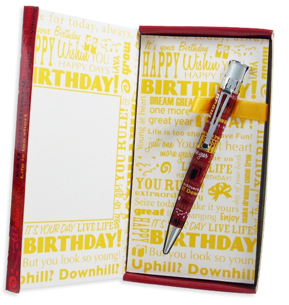 Retro 51 Red Birthday Greeting Ballpoint Pen - In Opened Generic Tube