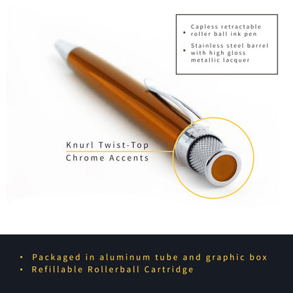 Retro 1951 Tornado™ Classic Lacquer Rollerball Pen - Orange - New Sealed Tube