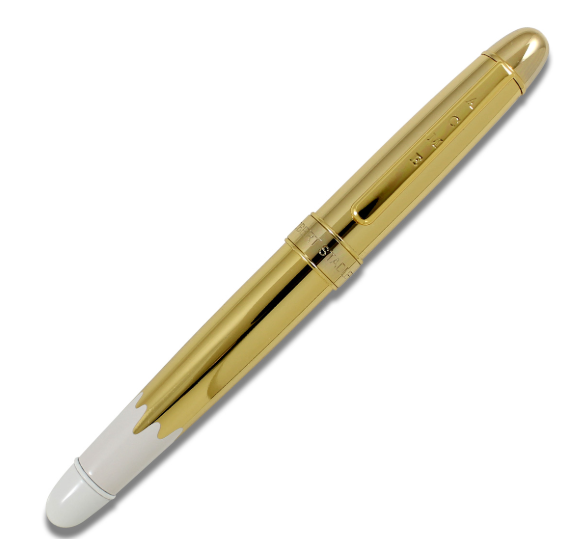 ACME Studios' "Gold Dipped- White" Rollerball Pen Color Test By R. STADLER NEW and RARE