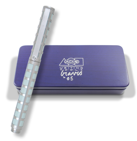 ACME Studio “GRID” RB Pen SIGNED by Architect MICHAEL GRAVES - NEW PEN IN BLUE WOODEN BOX