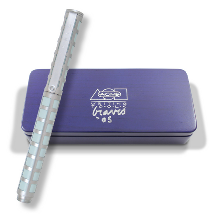 ACME Studio “GRID” RB Pen SIGNED by Architect MICHAEL GRAVES - NEW PEN IN BLUE WOODEN BOX