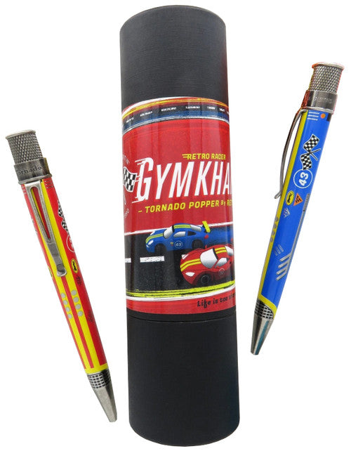 Retro 51 Gymkhana Red, Blue Rallye, Bumper Matching Set of Rollerball Pens