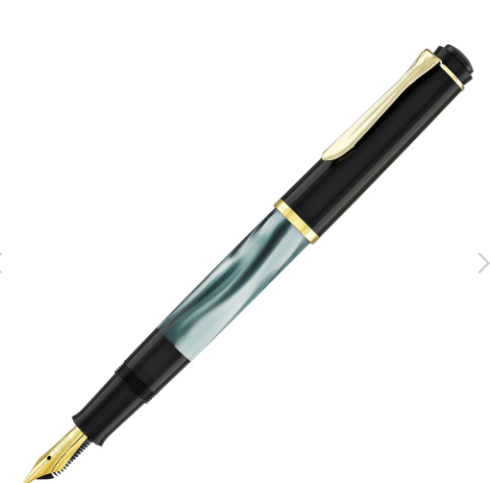 Pelikan M205 Green Marbled Fountain Pen – NEW – Never Inked – Medium Nib