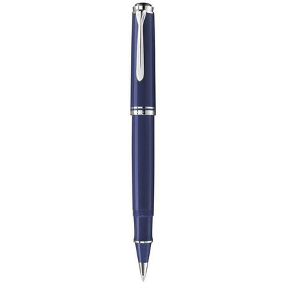 Pelikan 805 Blue with Silver Trim Blue Rollerball Pen